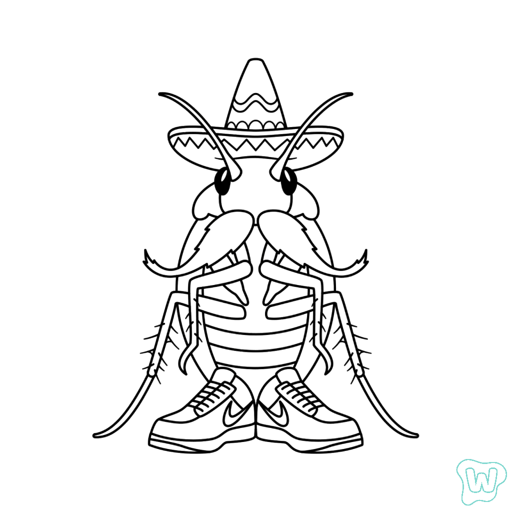 La Cucaracha para colorear y Imprimir PDF