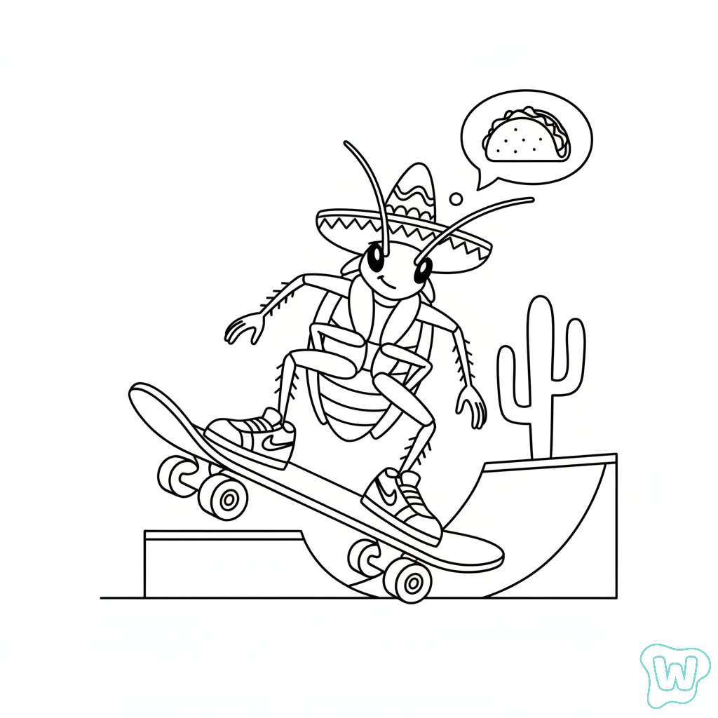 páginas para colorear gratis para adultos La Cucaracha