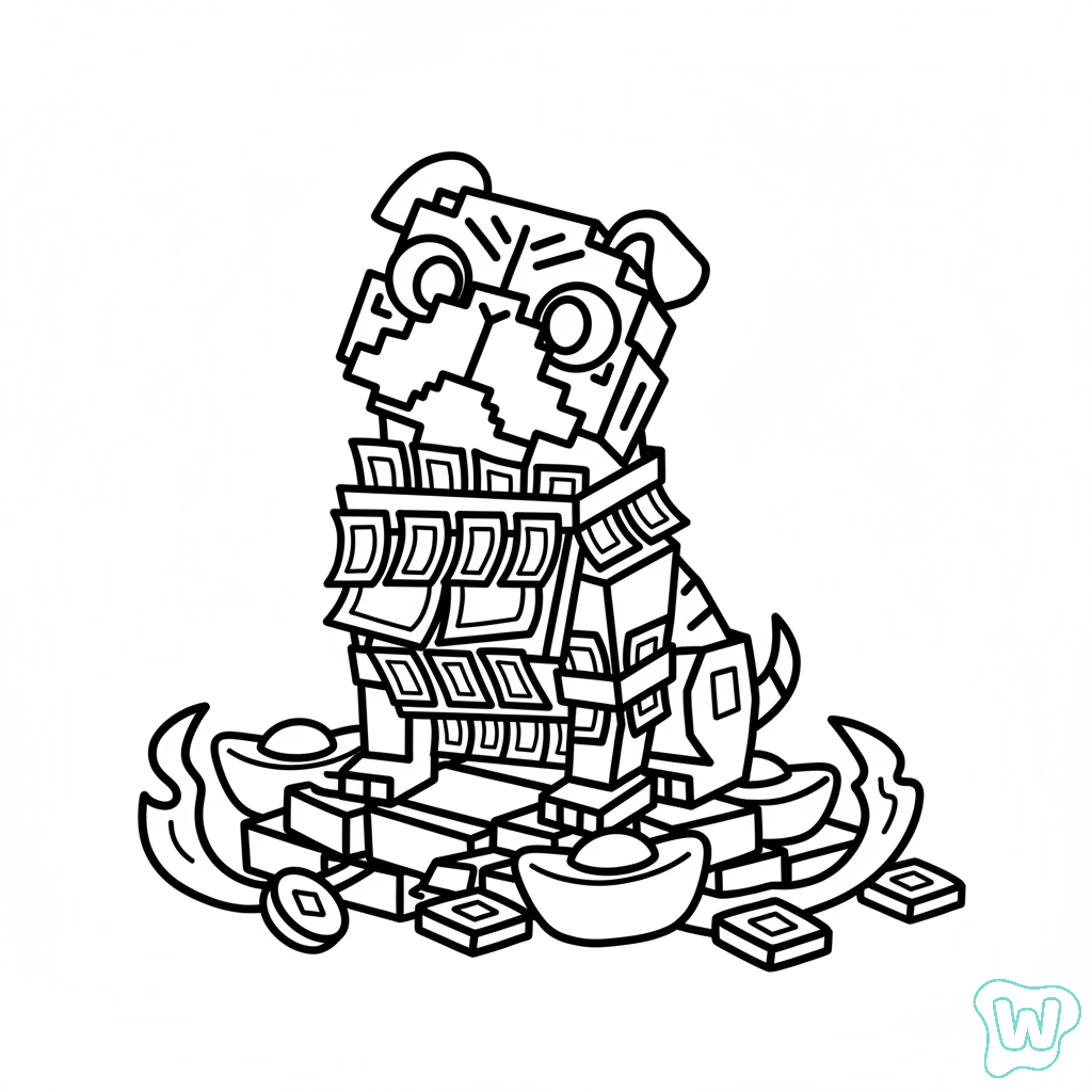 Money Money Puggy colorear y Imprimir PDF 1