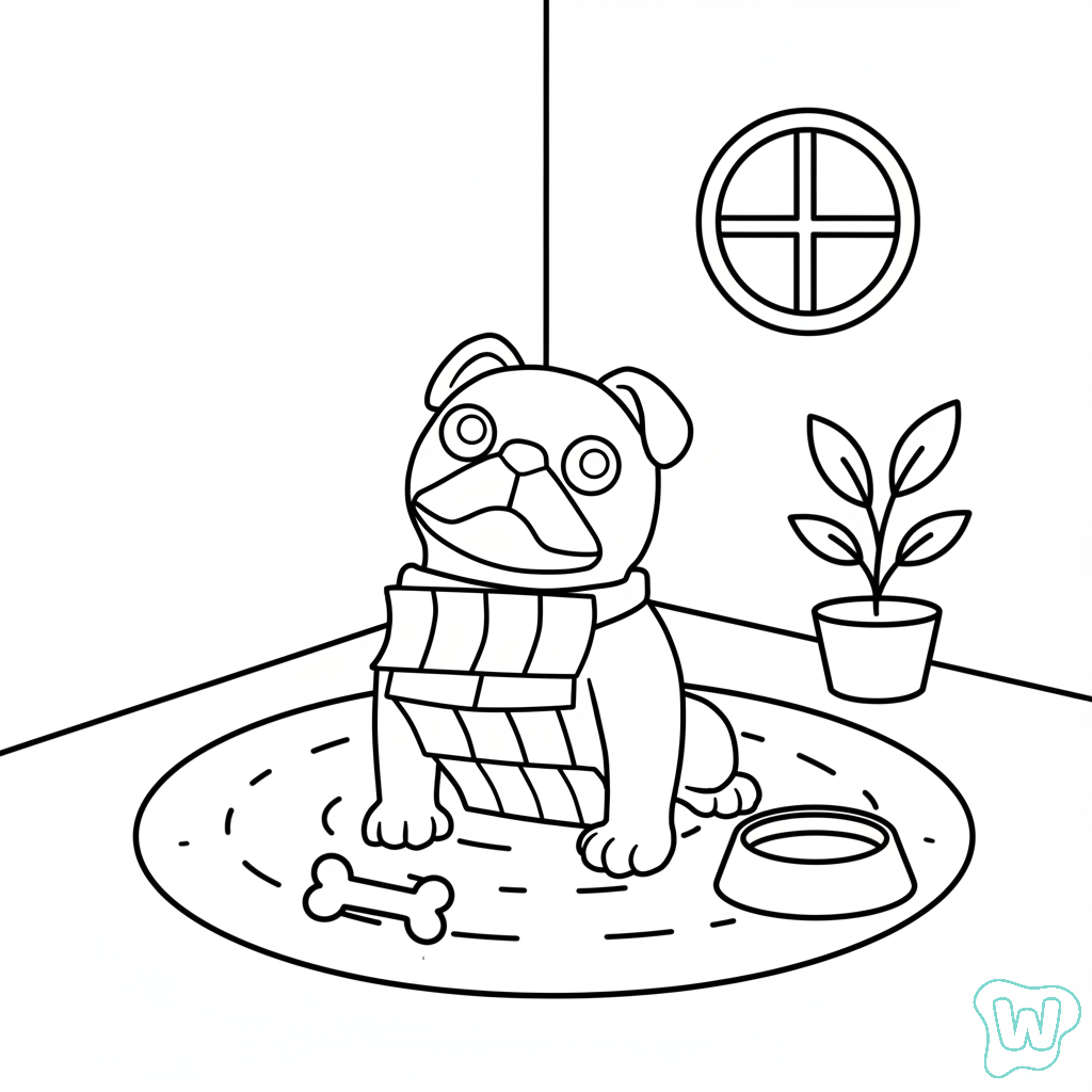 divertidas páginas para colorear Money Money Puggy