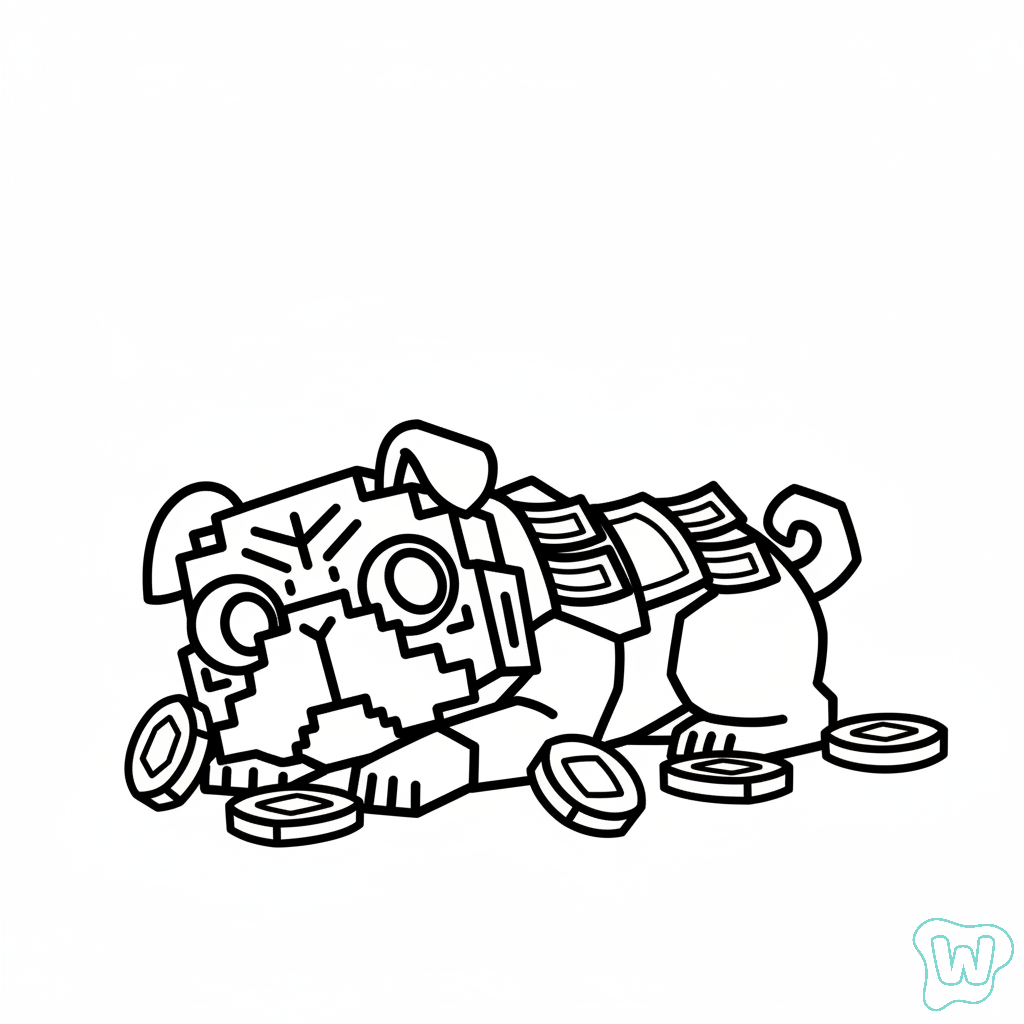 Money Money Puggy páginas para colorear para adultos fáciles