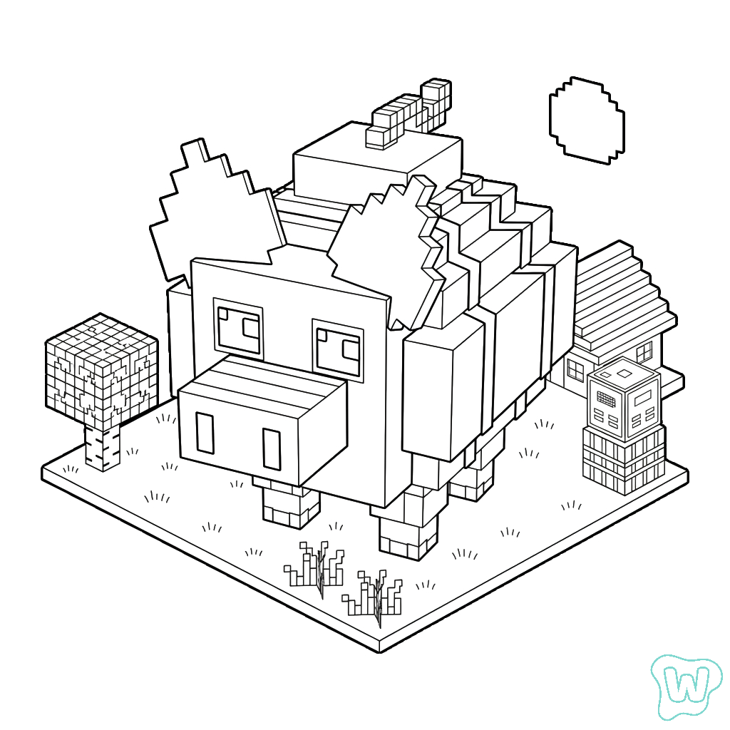 Svinina Bombardino páginas para colorear fáciles