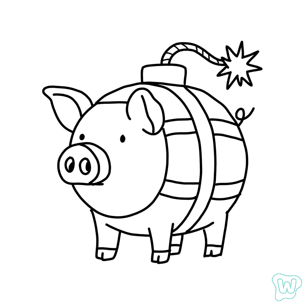 Svinina Bombardino páginas para colorear para imprimir