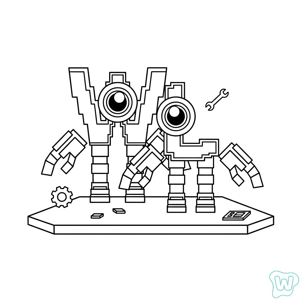 W or L páginas para colorear