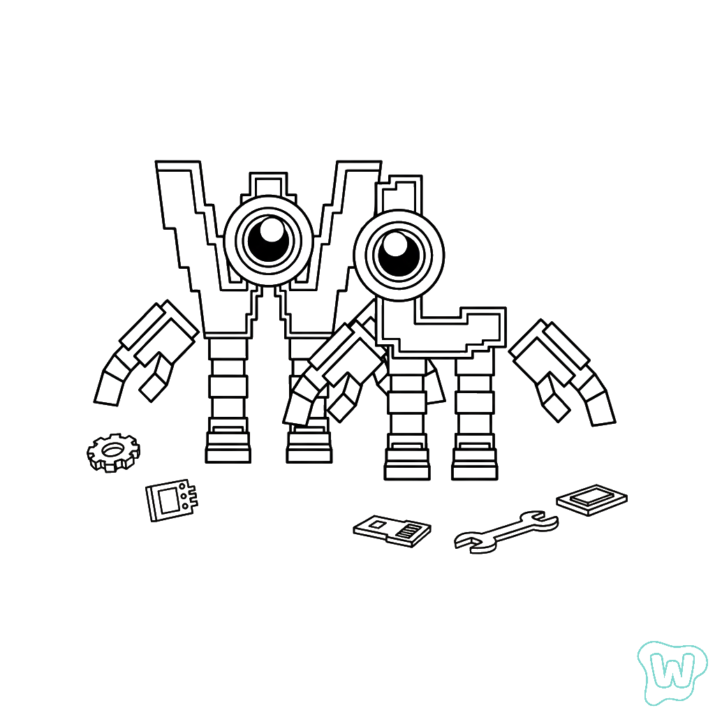 W or L dibujos para colorear