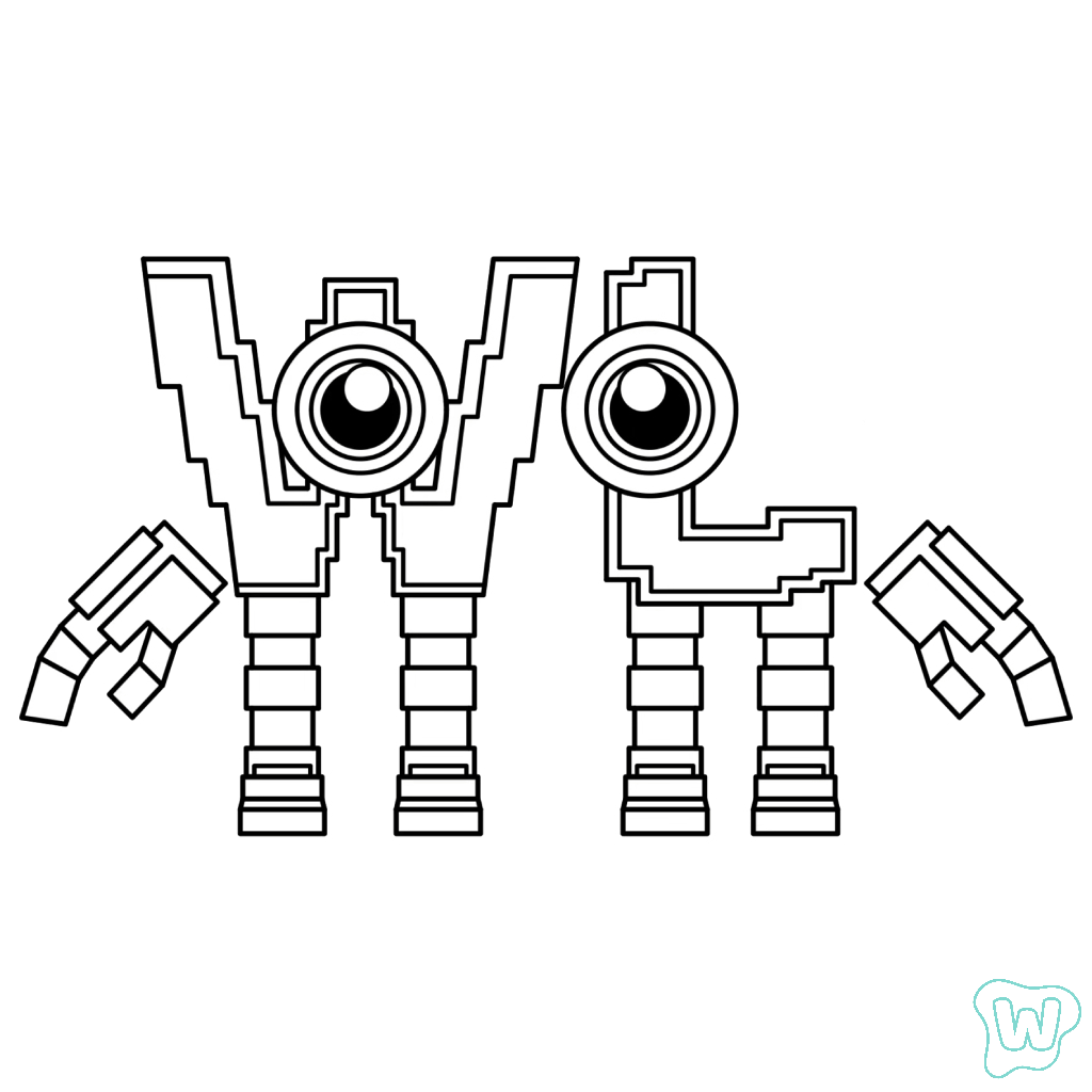 páginas para colorear para W or L