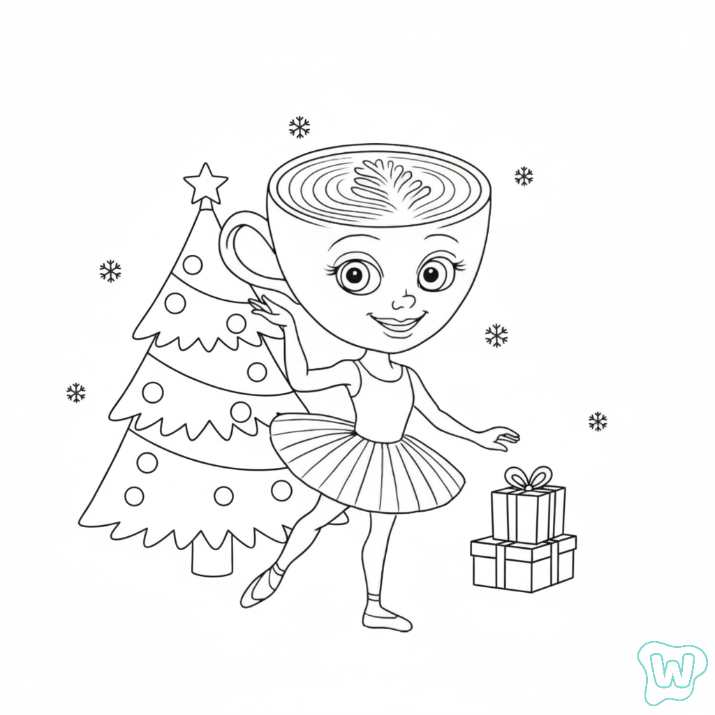 Ballerina Cappuccina Navidad páginas para colorear imprimibles
