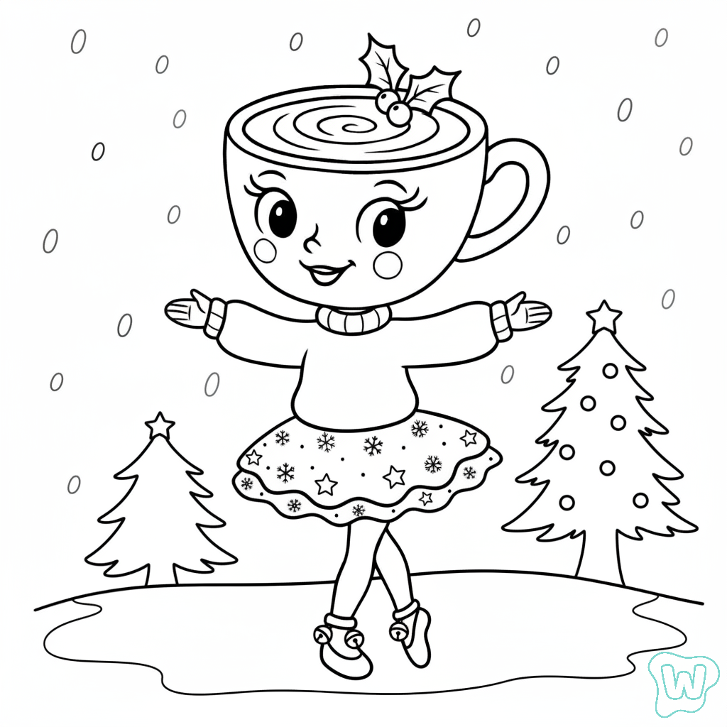 Ballerina Cappuccina Navidad páginas para colorear de adornos