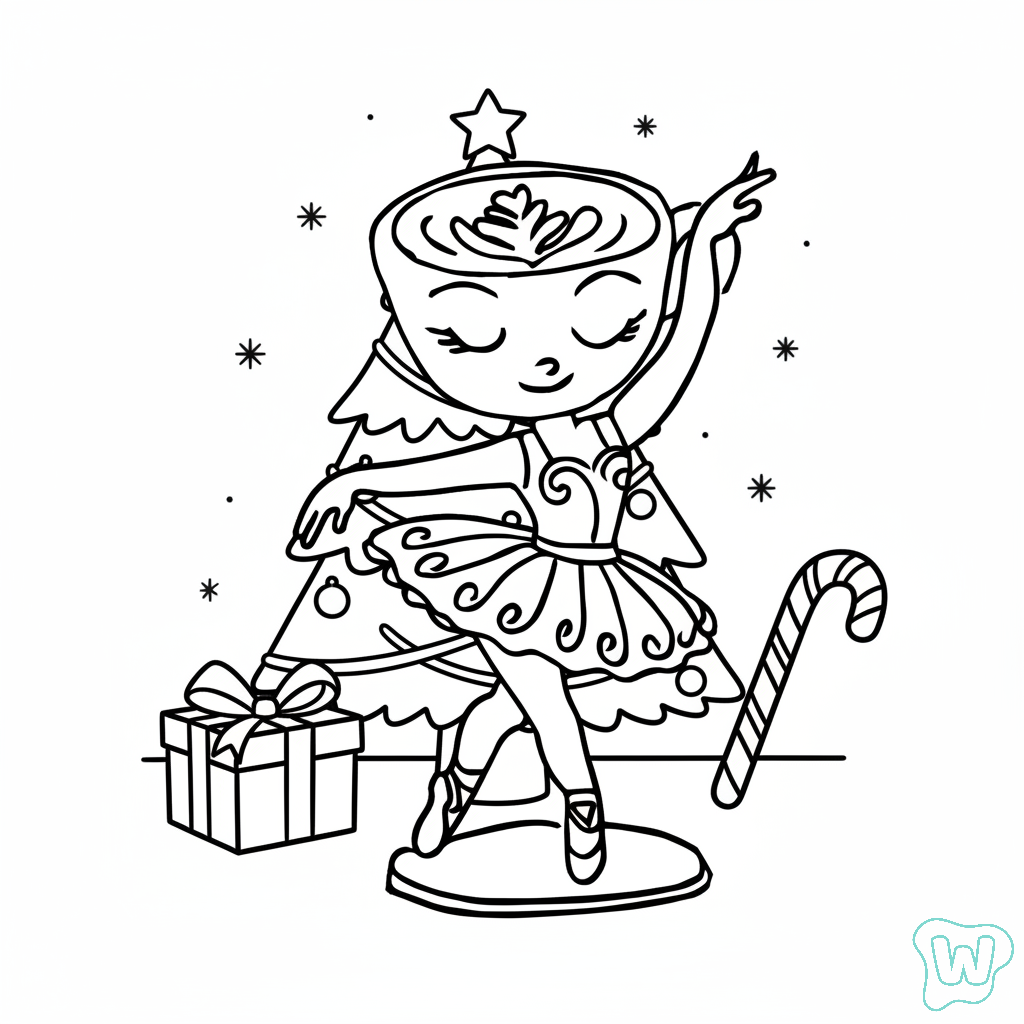 lindas páginas para colorear Ballerina Cappuccina Navidad