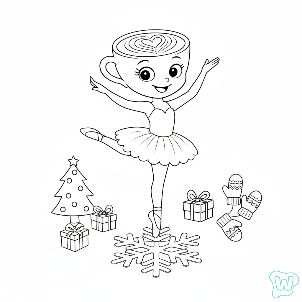 descargar e imprimir PDF gratis Ballerina Cappuccina Navidad