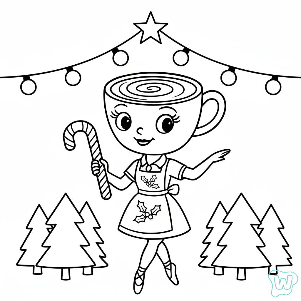 Ballerina Cappuccina Navidad páginas para colorear para niños