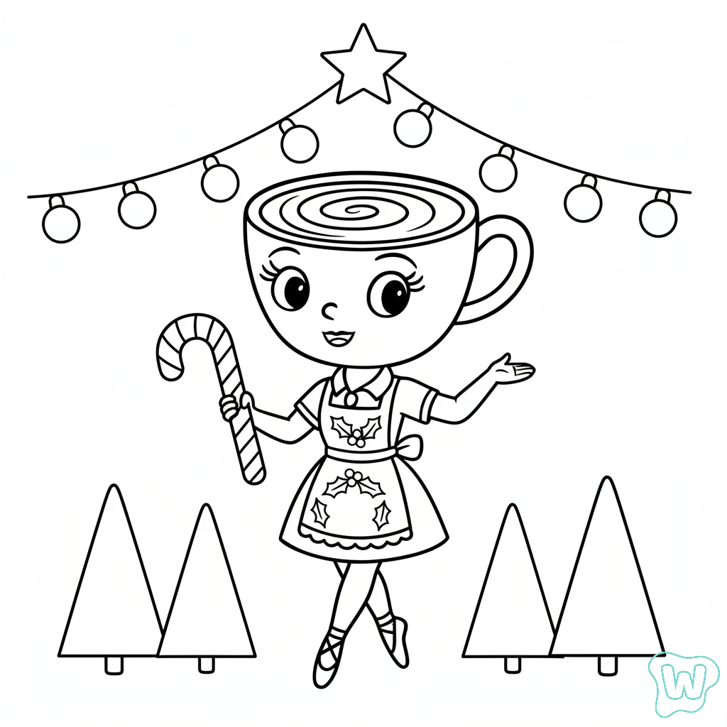 Ballerina Cappuccina Navidad páginas para colorear para imprimir gratis