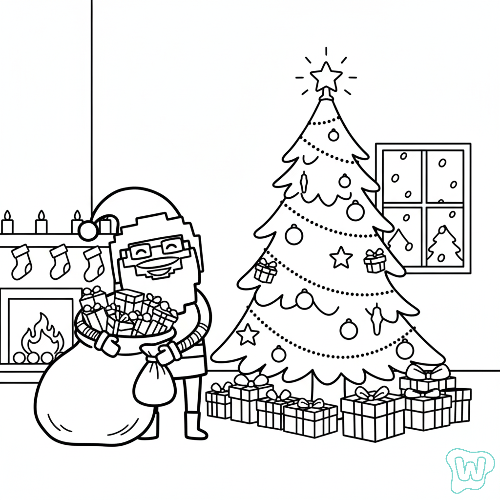 páginas para colorear de preescolar Chicleteira Noelteira