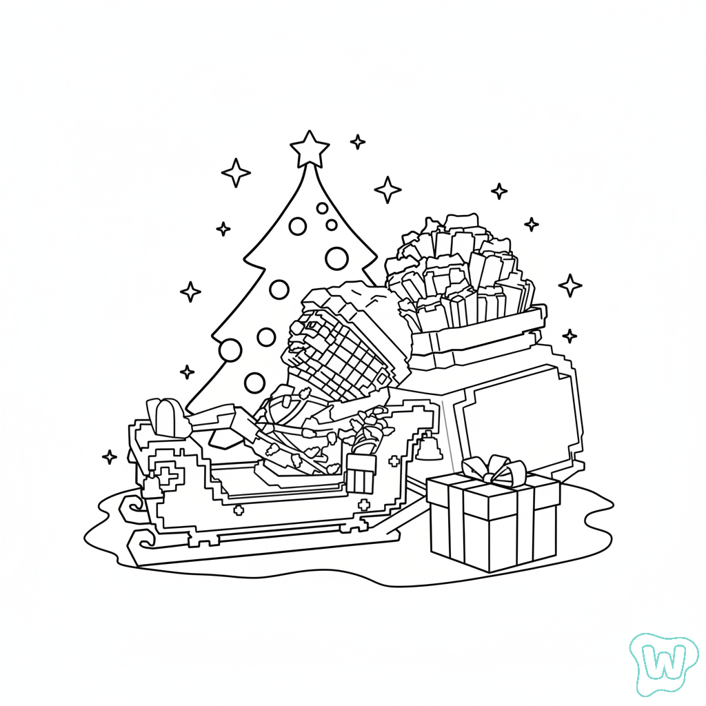 páginas para colorear Chicleteira Noelteira