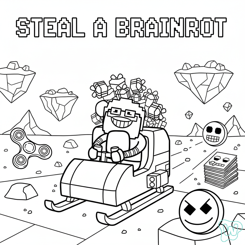 divertidas páginas para colorear Chicleteira Noelteira