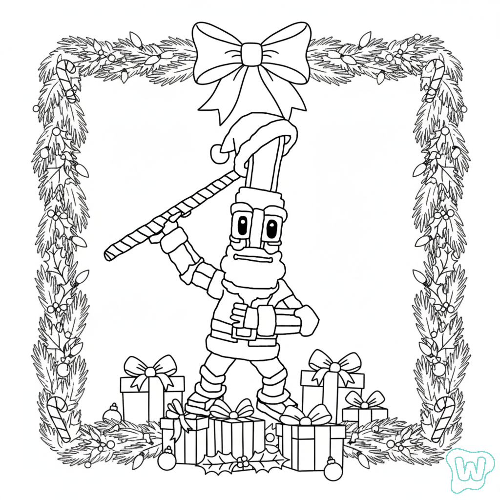 páginas para colorear gratis Ho Ho Ho Sahur para niños