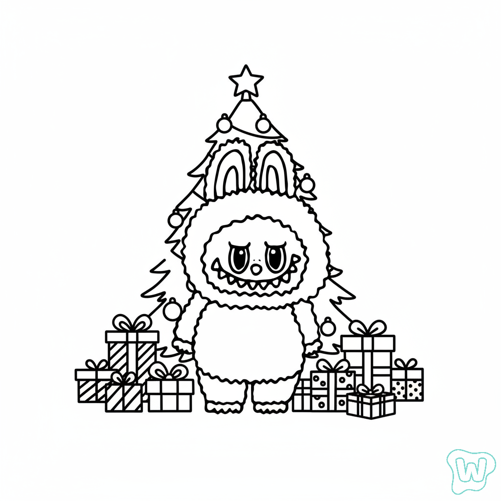 Labubu páginas para colorear para adultos fáciles