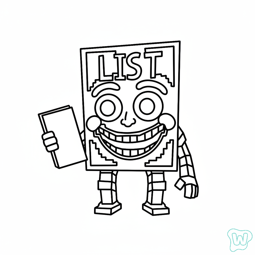 páginas para colorear imprimibles List List List Sahur para adultos 1