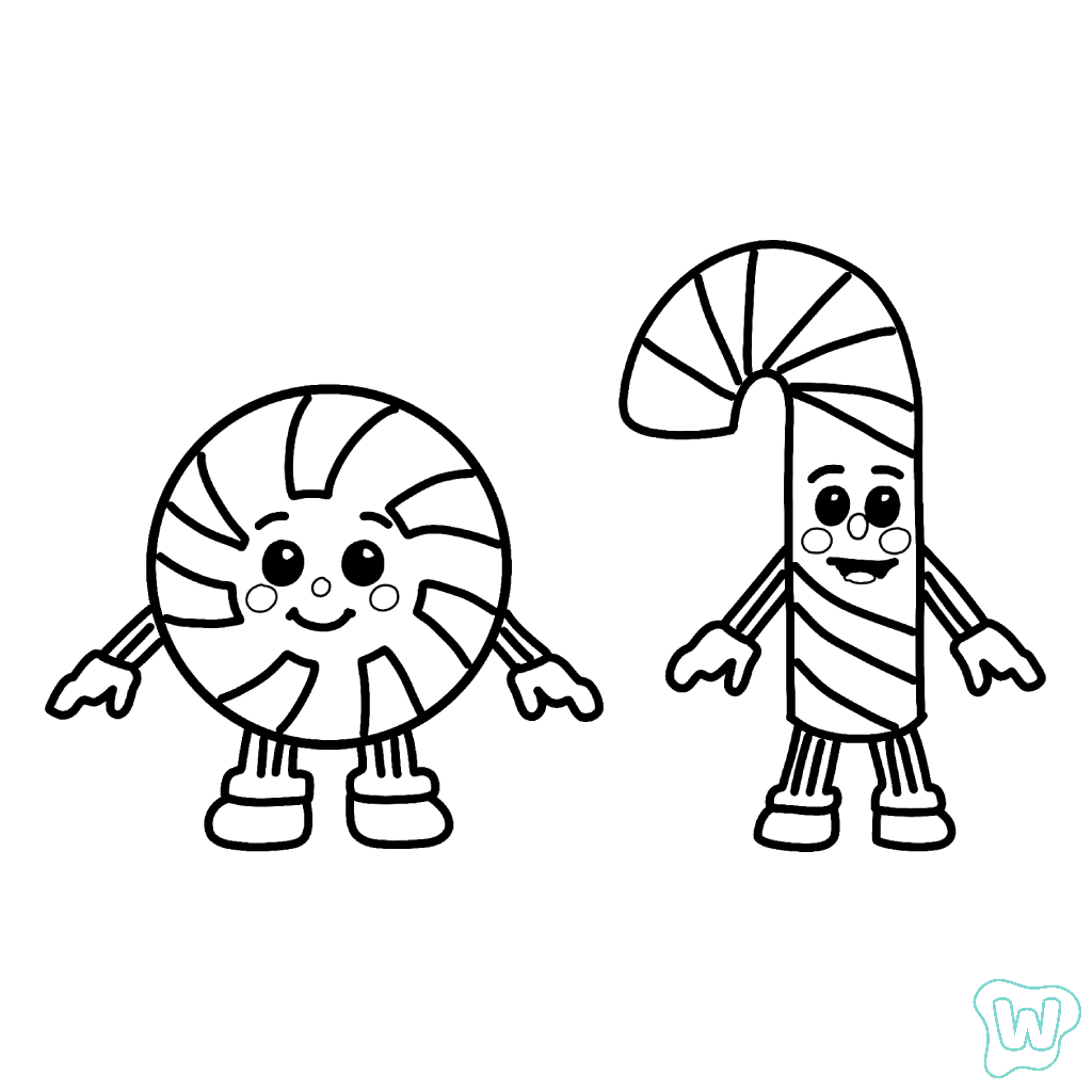 Los Candies páginas para colorear para adultos fáciles