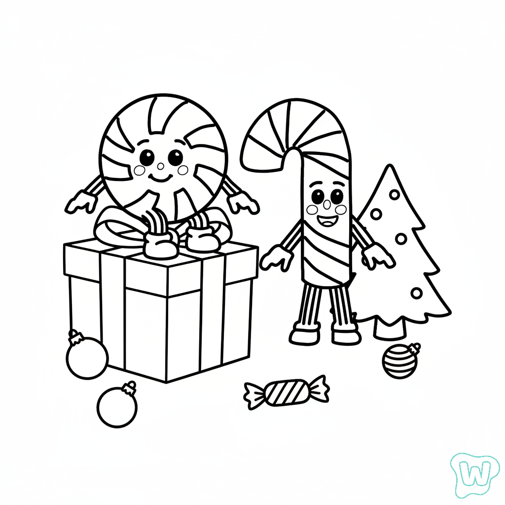 páginas para colorear gratis Los Candies para niños