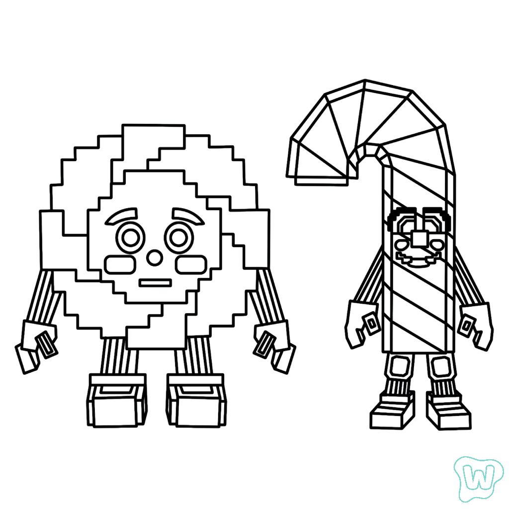 colorear páginas de Los Candies 1