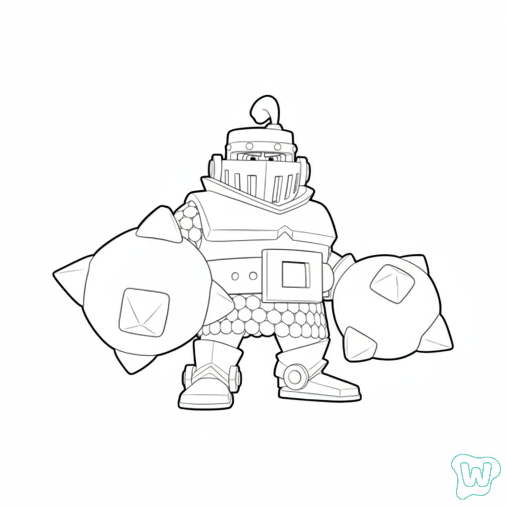 Mega Knight para colorear y Imprimir PDF