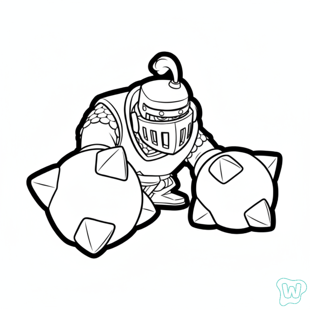 páginas para colorear de árboles Mega Knight gratis