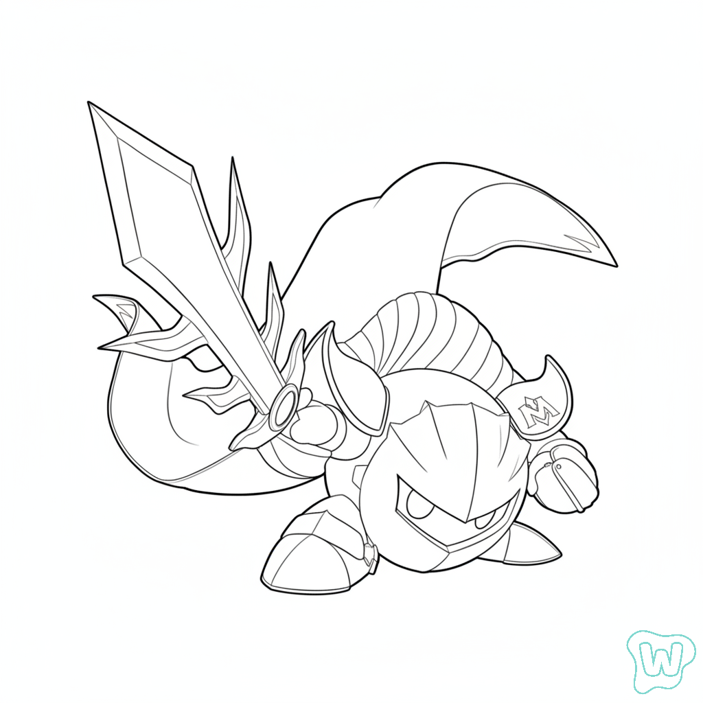 páginas para colorear kawaii lindas Mega Knight