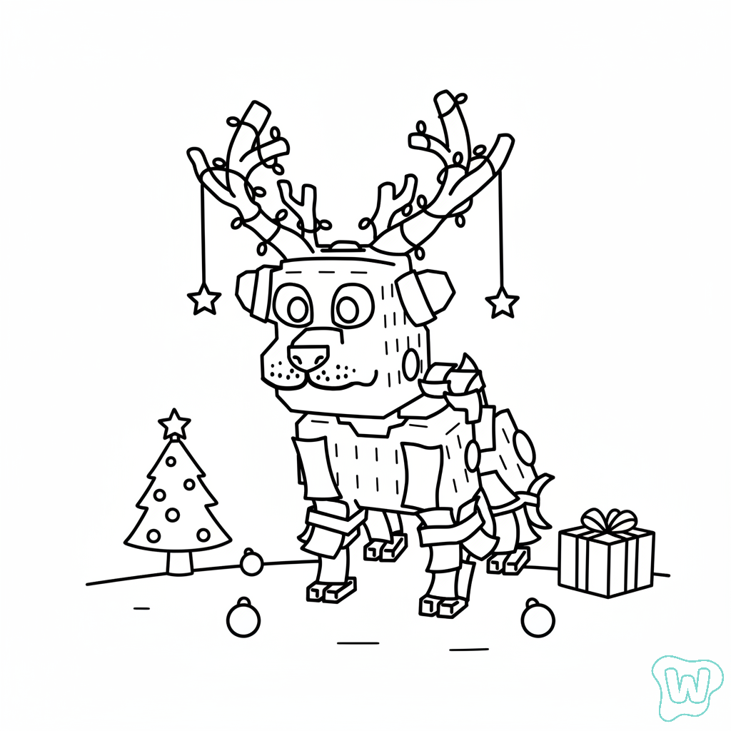 páginas para colorear de árboles Money Money Reindeer gratis