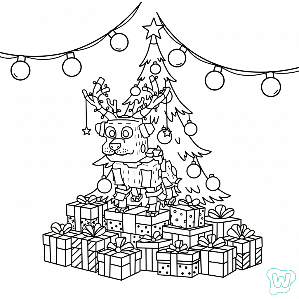 páginas para colorear fáciles de Money Money Reindeer