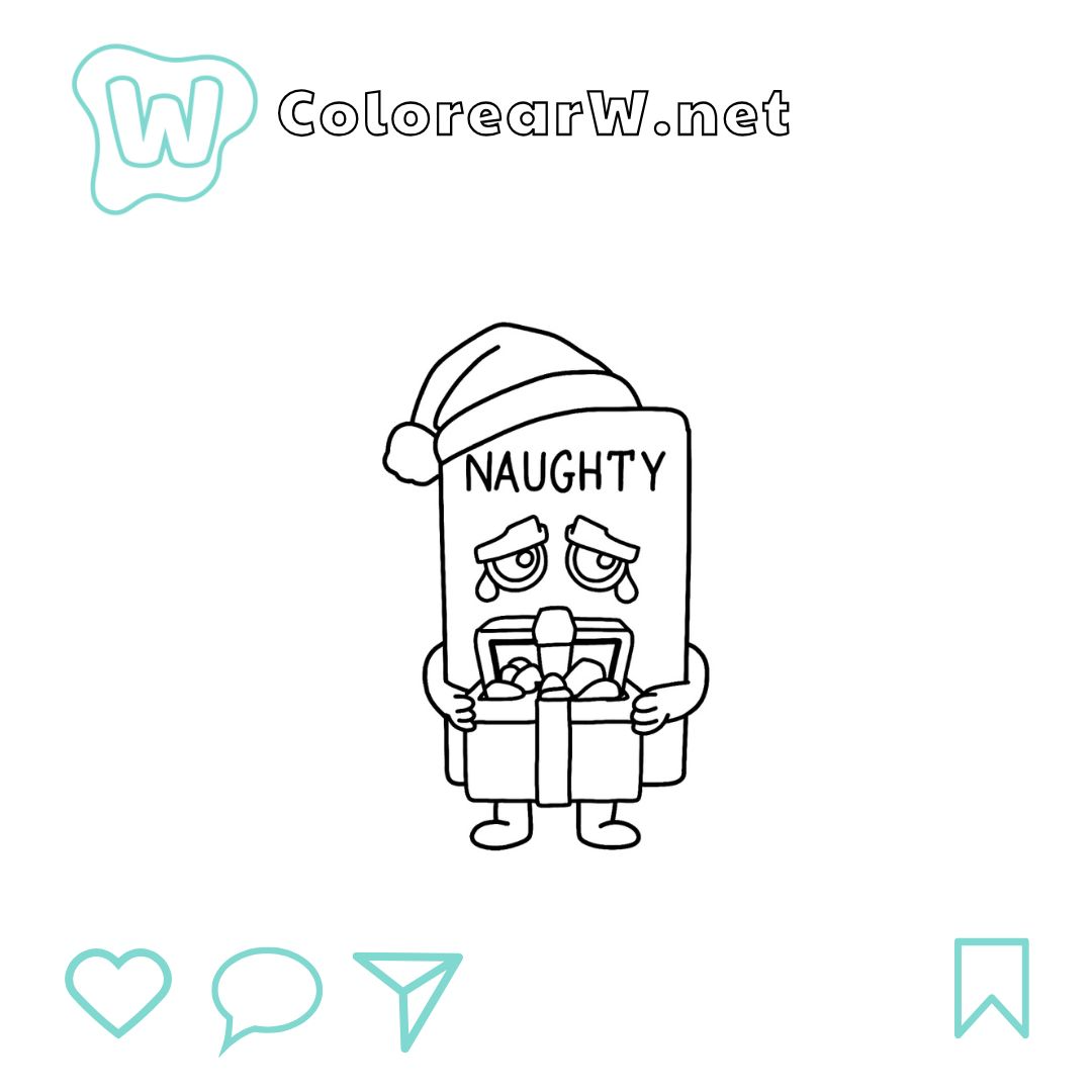 Naughty Naughty para colorear (PDF para imprimir gratis) thumbnail
