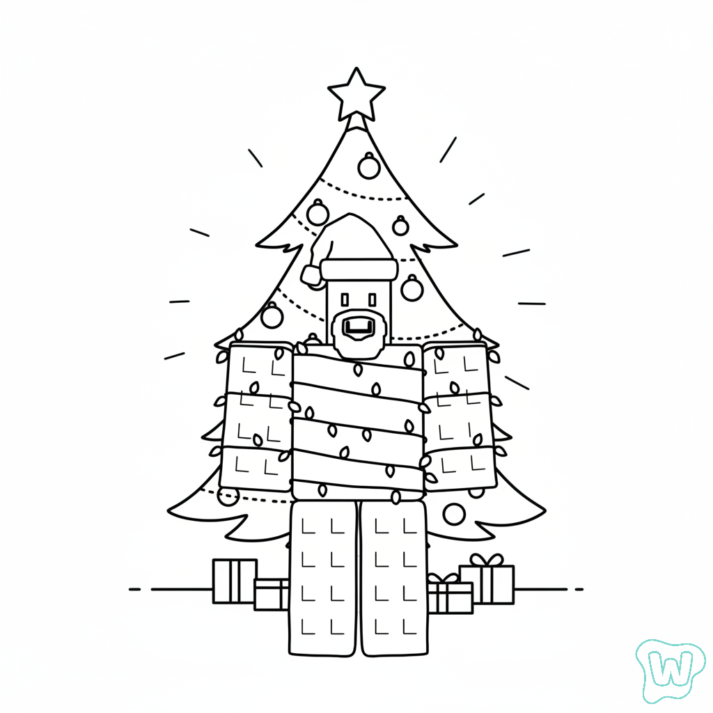 Noobini Santanini páginas para colorear de adornos