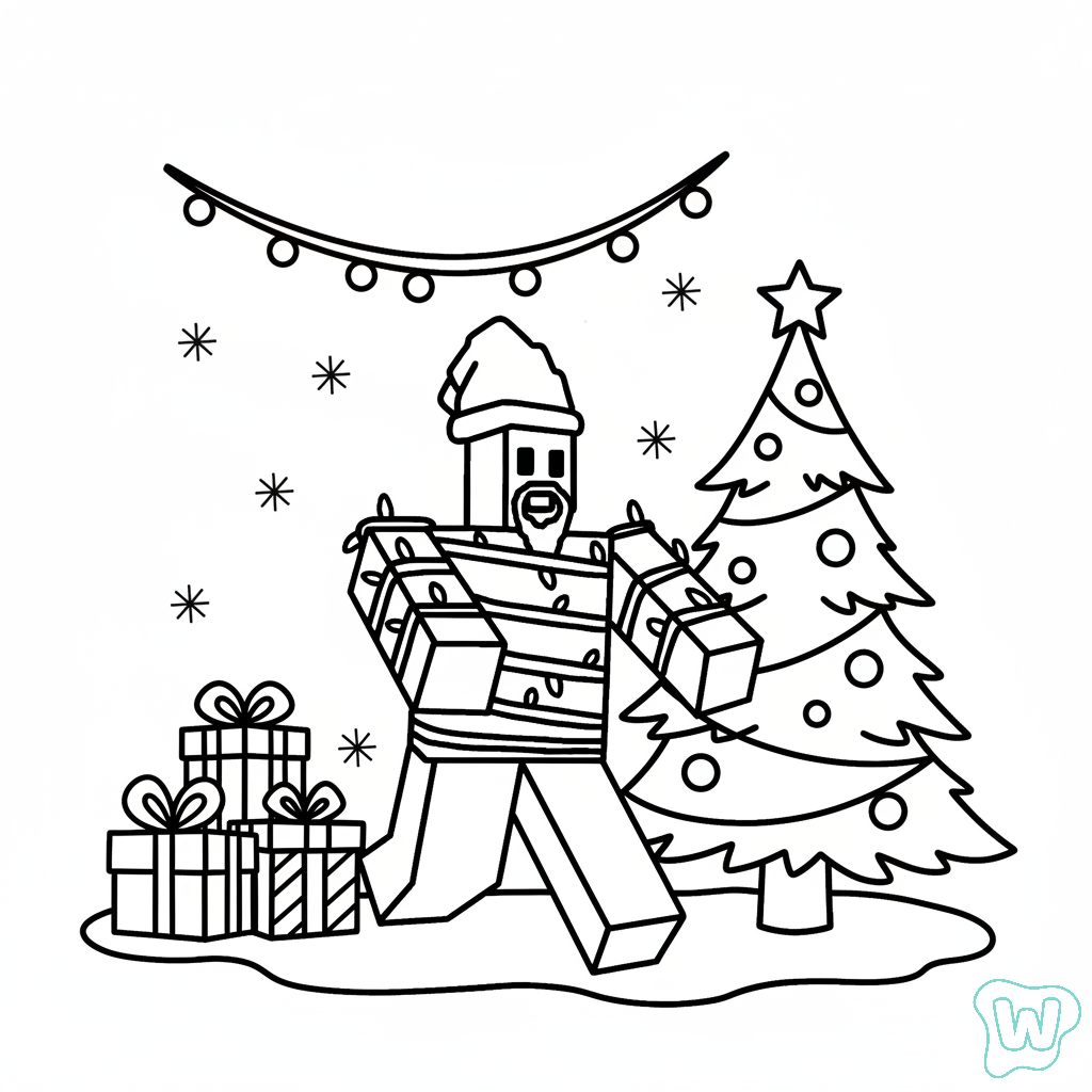 páginas para colorear gratis Noobini Santanini para niños