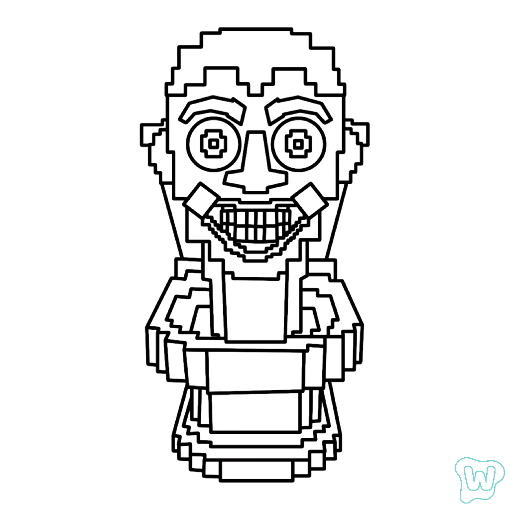 páginas para colorear gratis Skibidi Toilet Brainrot