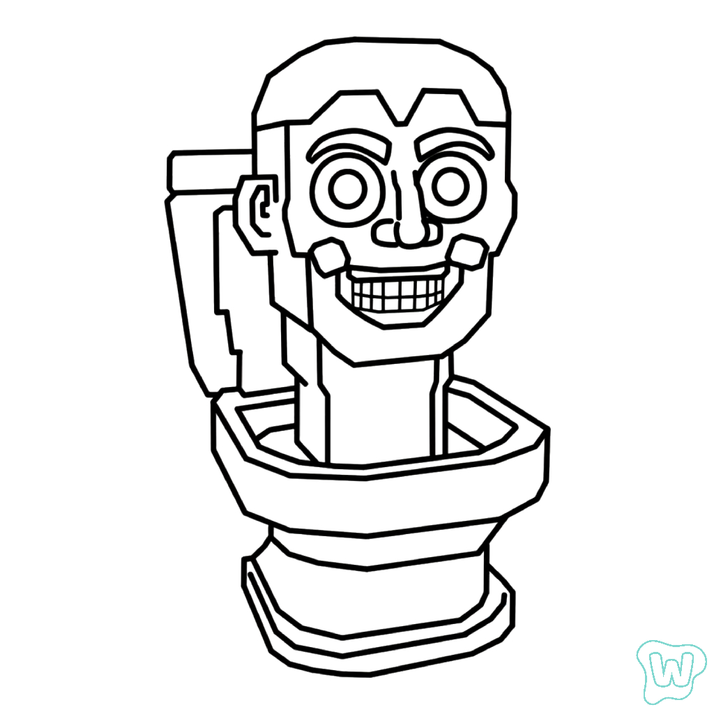 colorear páginas de Skibidi Toilet Brainrot