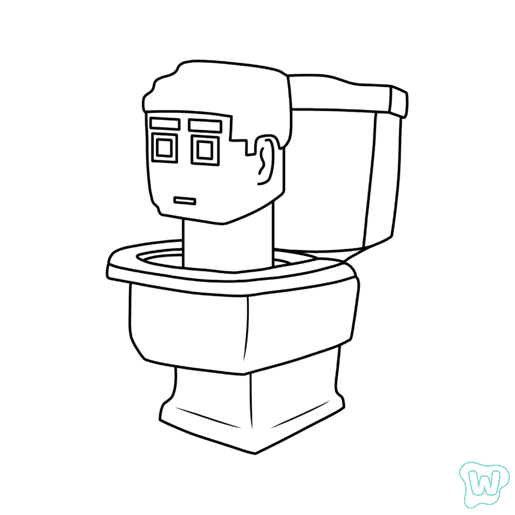 páginas para colorear imprimibles Skibidi Toilet Brainrot