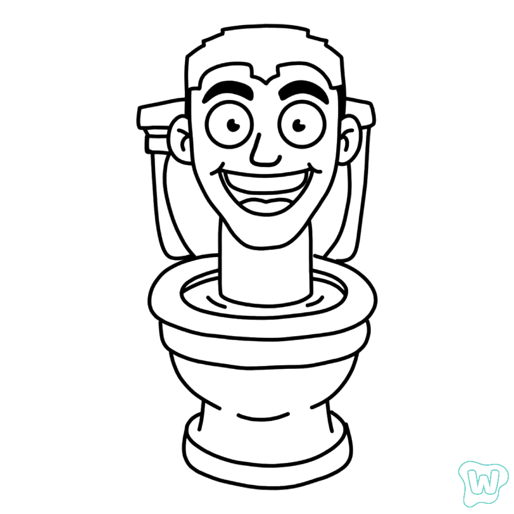 Skibidi Toilet Brainrot páginas para colorear para niños