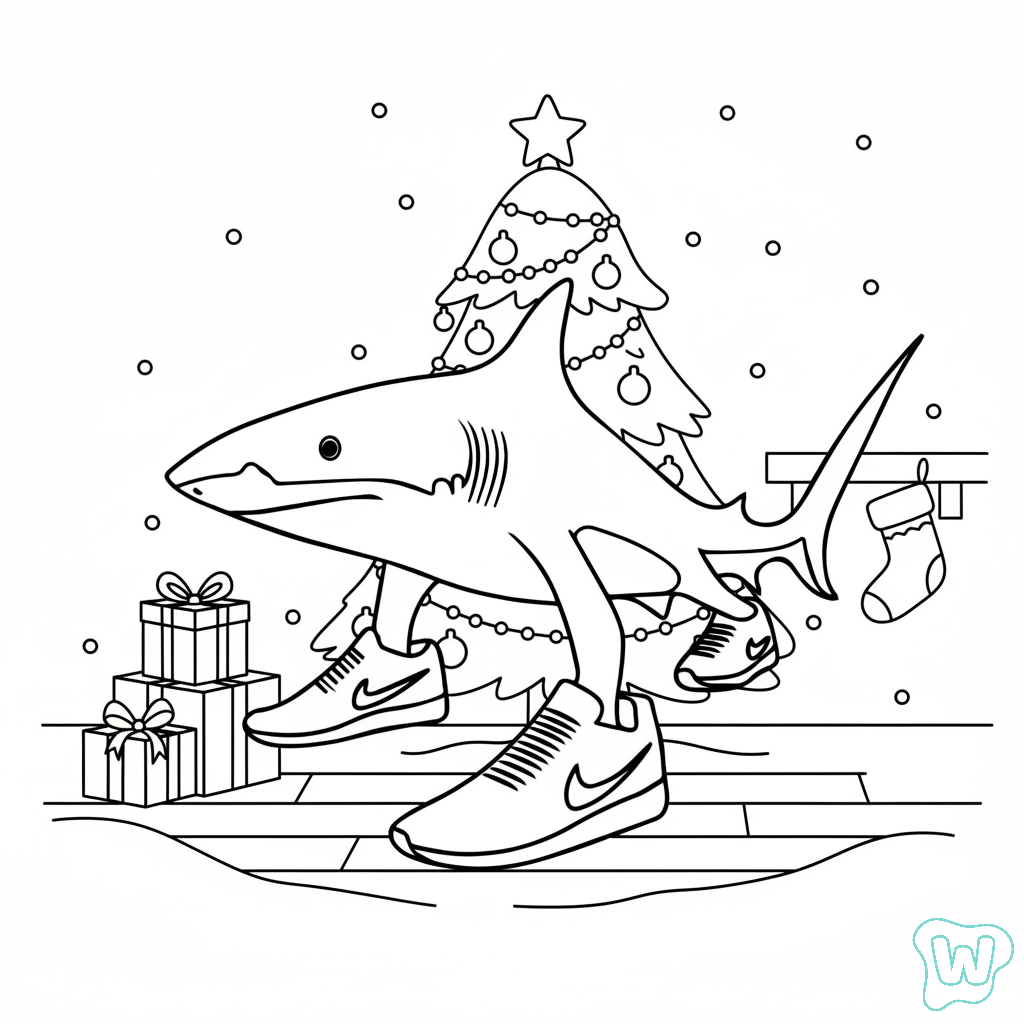 Tralalero Tralala Navidad para colorear gratis