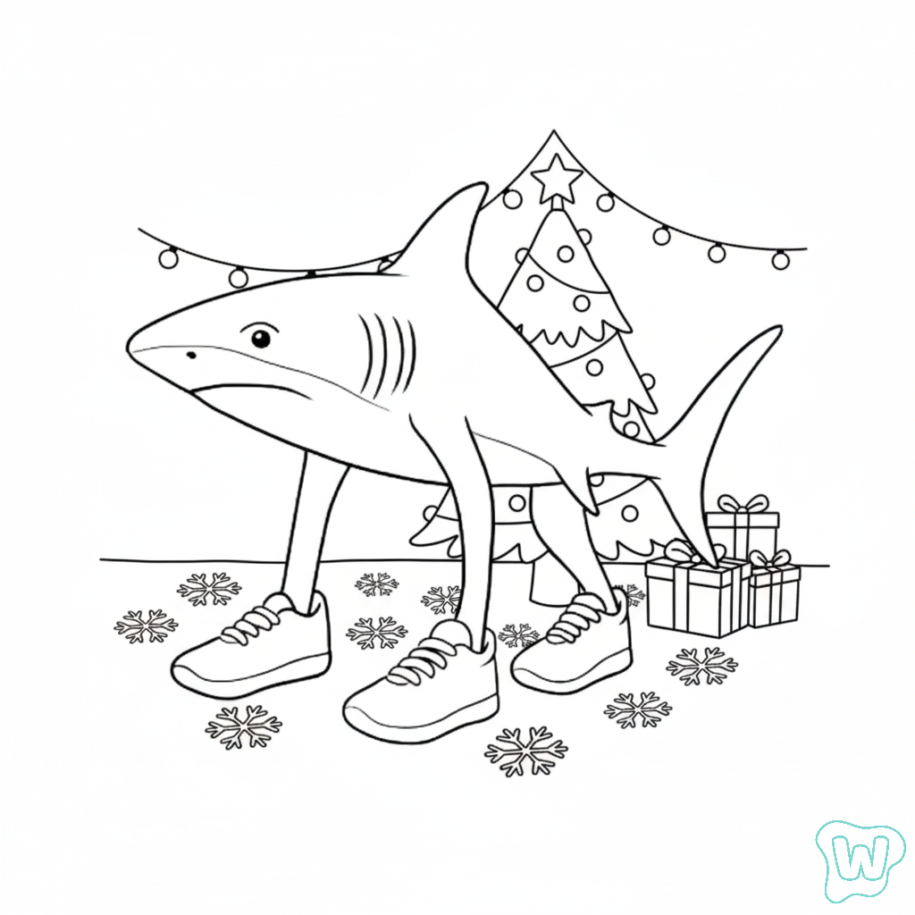 Tralalero Tralala Navidad páginas para colorear