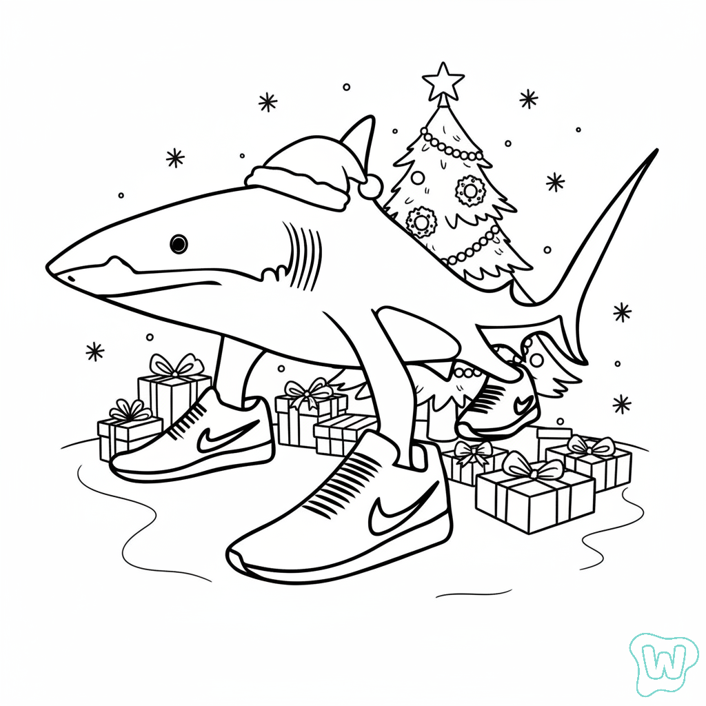 Tralalero Tralala Navidad páginas para colorear para adultos