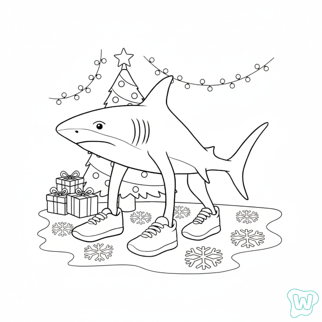 para colorear Tralalero Tralala Navidad