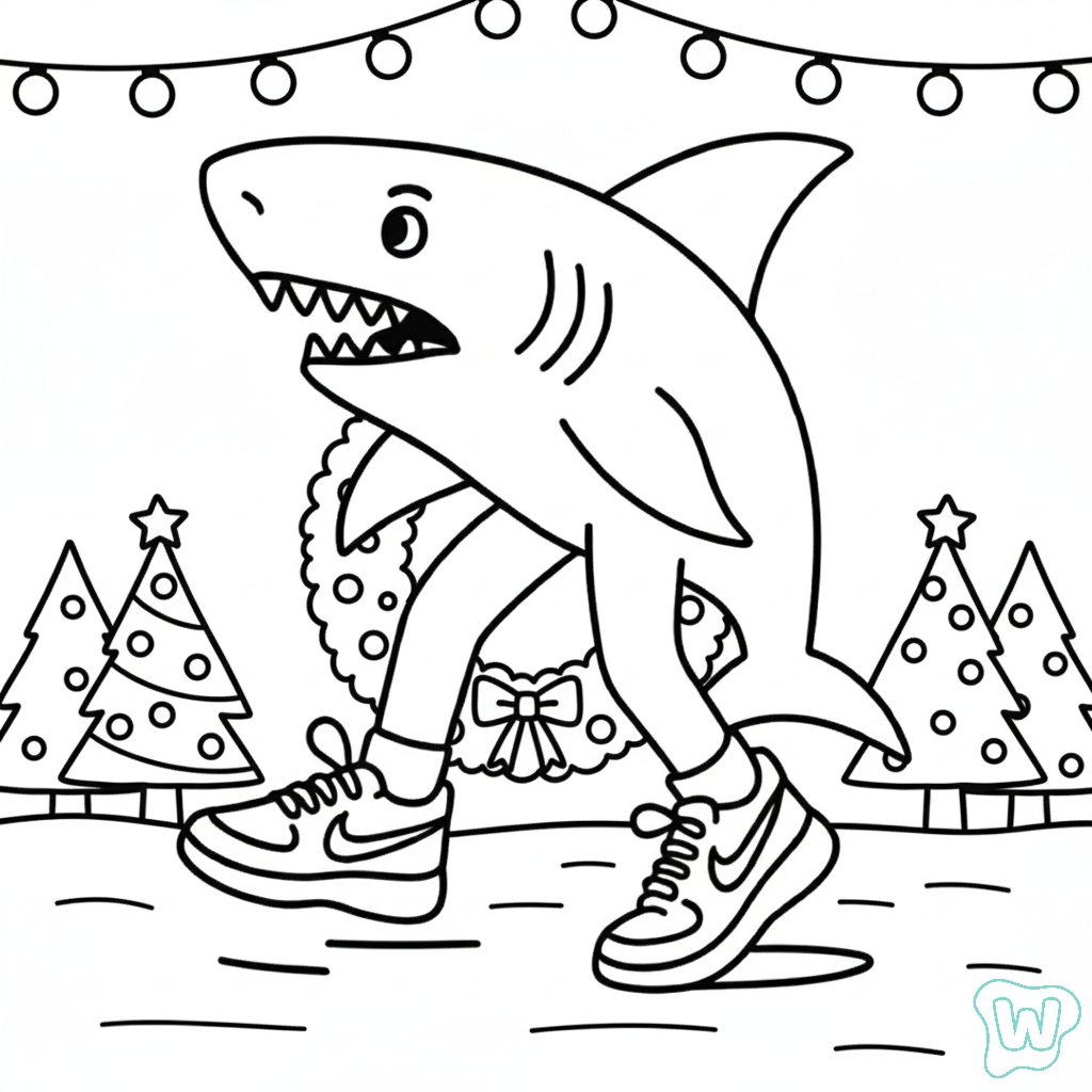 Tralalero Tralala Navidad dibujos para colorear