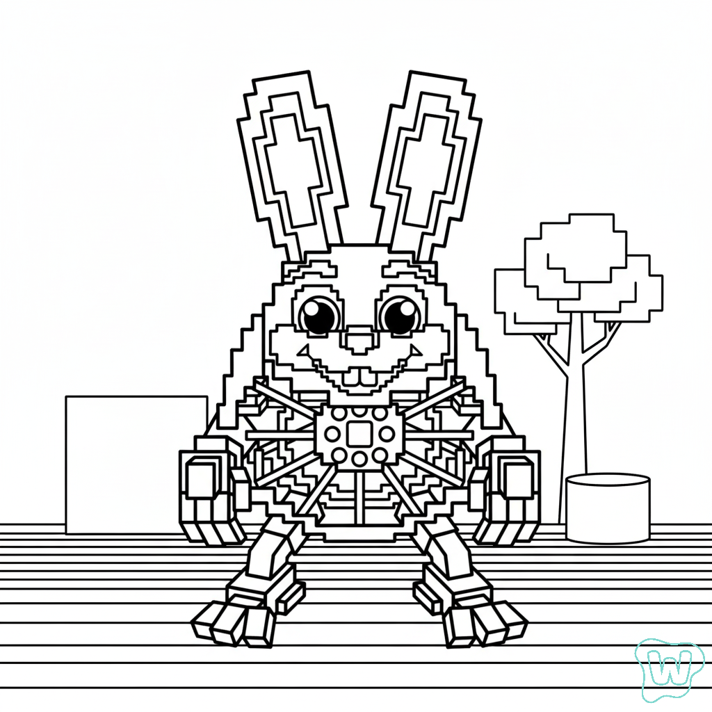 Bunito Bunito Spinito para colorear y Imprimir PDF 1