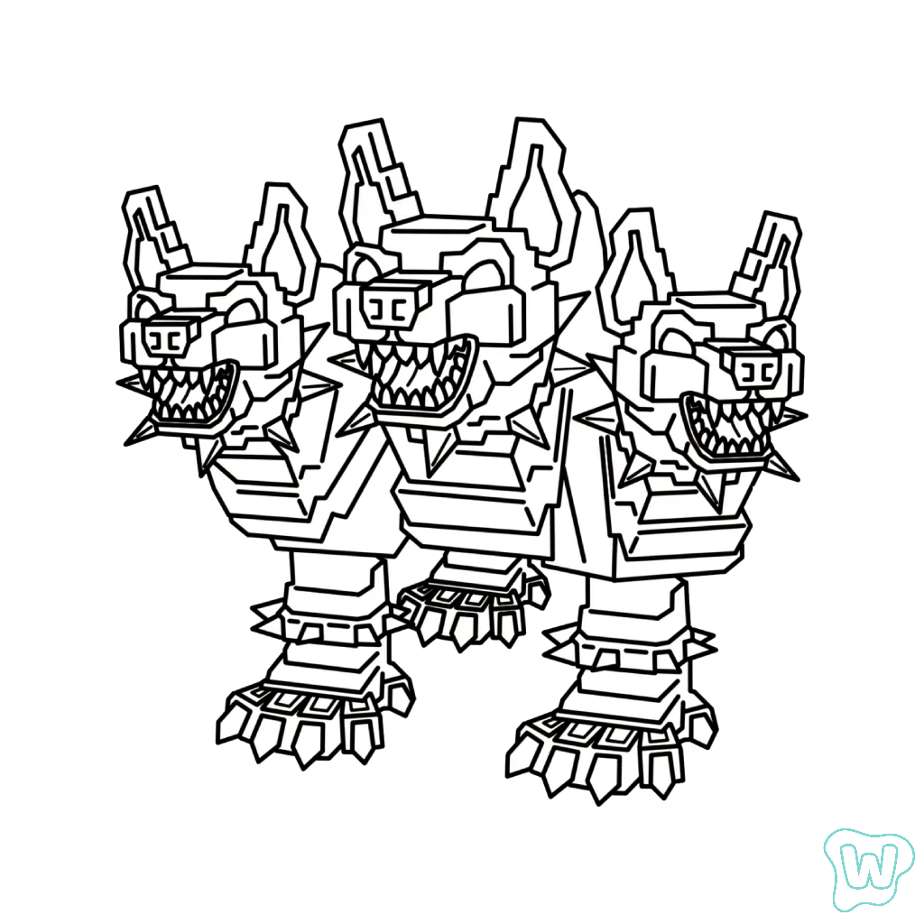 páginas para colorear lindas y fáciles de Cerberus