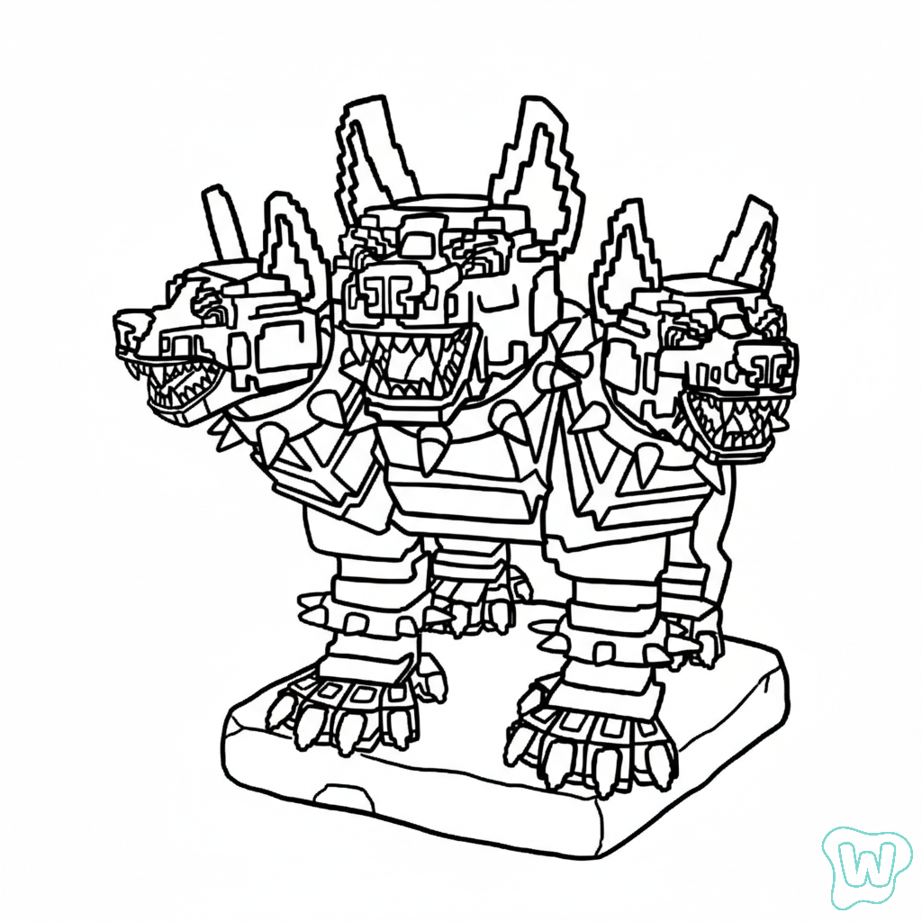 páginas para colorear para imprimir gratis Cerberus