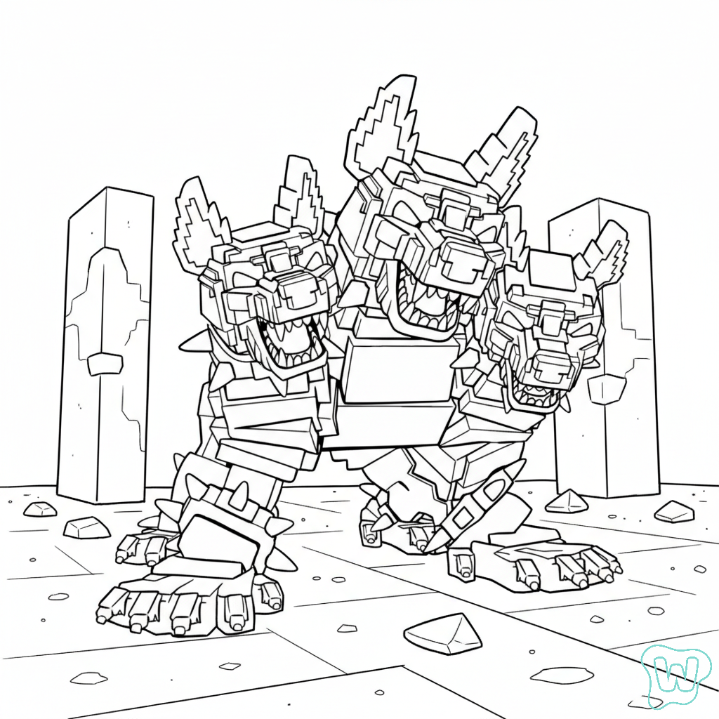 páginas para colorear imprimibles Cerberus