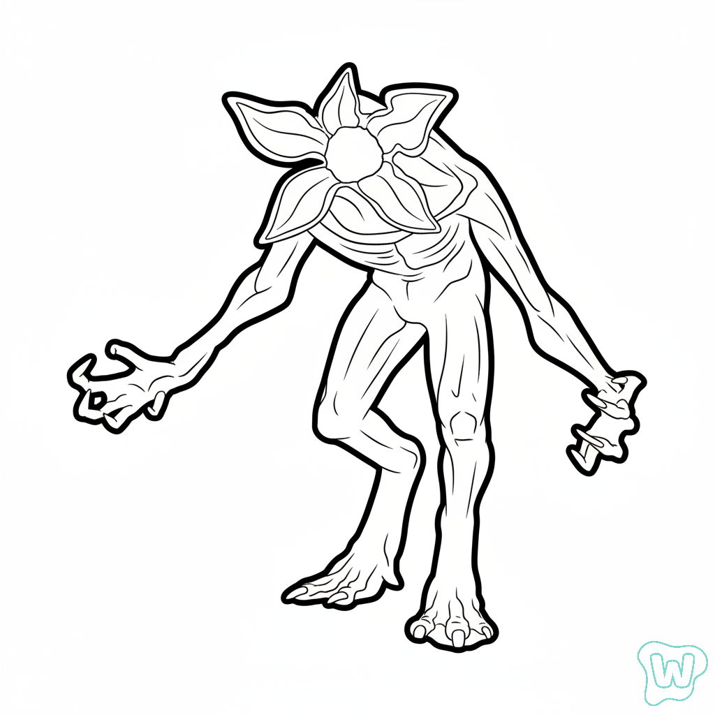 páginas para colorear Demogorgon imprimibles gratis 1