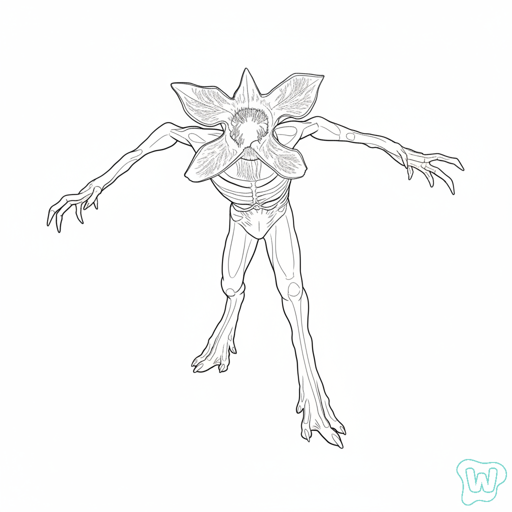 páginas para colorear detalladas de Demogorgon