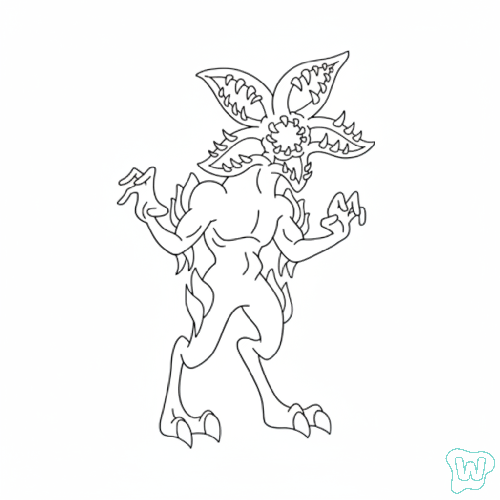 páginas para colorear lindas y fáciles de Demogorgon