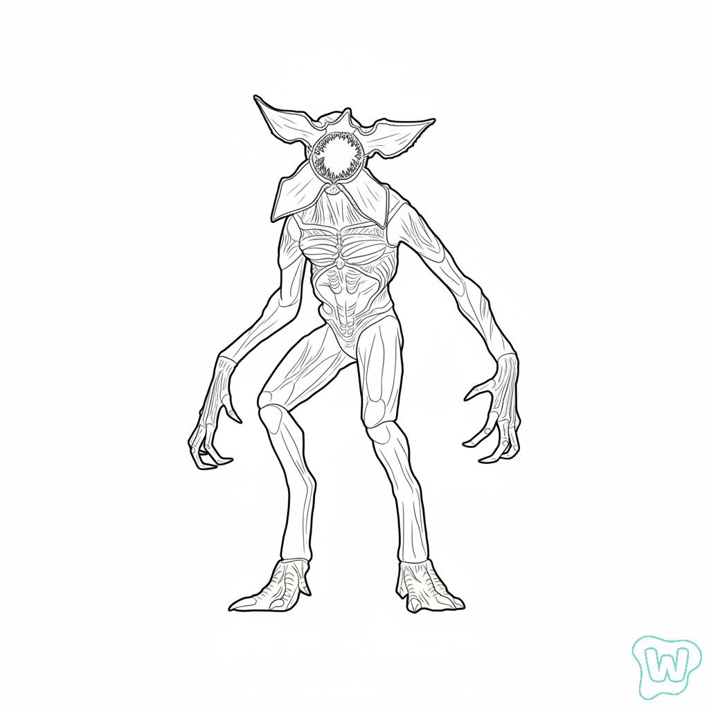 páginas para colorear kawaii lindas Demogorgon